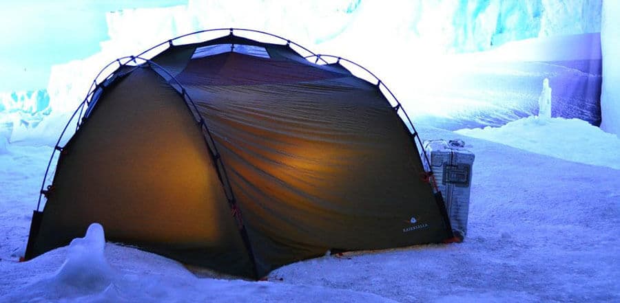 tent in snow