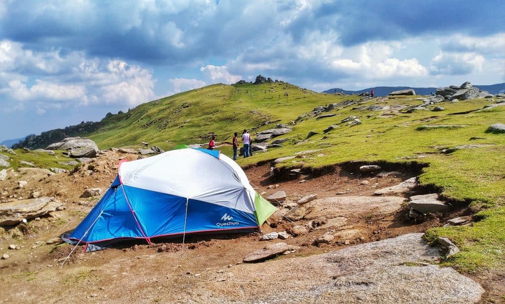 Tent on mountain