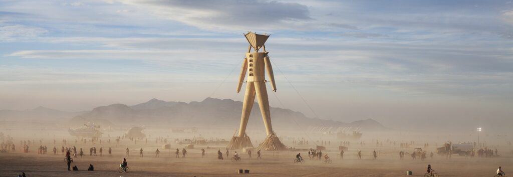 burning man festival in the desert, artwork